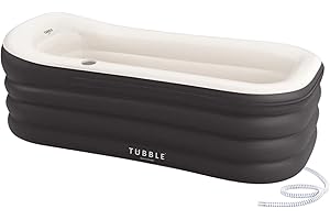 Tubble Royale Inflatable Bathtub, Black Onyx, 255 Litres, Foldable Bathtub for Adults up to 170 cm, Assembly in 1 Minute, for Indoor and Outdoor, Home Spa and Ice Bath
