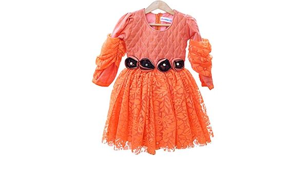 orange frocks designs