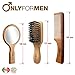 Set for man: beard brush, hair comb and mirror. All made of wood. Made in Italy.