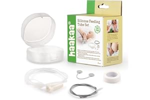 Tubicini Haakaa per l’ alimenrazione in silicone – SNS - Set per l'allattamento sicuro Gen.3 con spazzola per la pulizia - Allattamento al seno per neonati essenziale - Senza BPA
