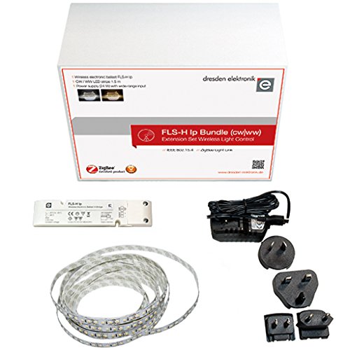 Preisvergleich Produktbild Erweiterungsset für funkgesteuerte Beleuchtung (ZigBee Light Link) mit Zweidrahtanschluss von antiparallelen Warm- / Kaltweiß-LED's, 1,5m LED-Streifen und Netzteil