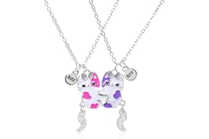 VQEOEOT Adorables Collares Colgantes de Dibujos Animados, 2 Piezas Collares de la Amistad, Collar de la Amistad Magnéticos, Joyería de Amistad de San Valentín, Regalo de Cumpleaños para la Mejor Amiga