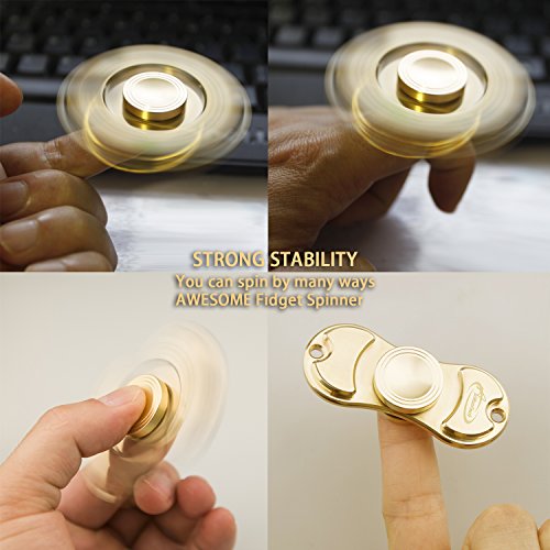 Fidget Hand Spinner Spielzeug, AiRunTech Copper High Speed EDC ADHD Focus Spinner to Relieves Anxiety and Boredom Fidget Hand Spinner Spielzeug für Kinder und Erwachsene Spielzeug Geschenke (Spinner01-Brass) - 7