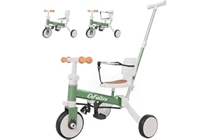 DeFieltro Triciclo EVOLUTIVO Bebe 5 en 1 - Bicicleta Evolutiva Segura Niños Desde 1 Año hasta 5 años - De Triciclo a Bicicleta con o sin Pedales – Adaptable y Transformable Vintage