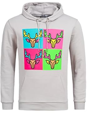 Tracht & Pracht - Herren 100% Baumwolle - Hoodie Kapuzenjacke Sweatshirt Pullover Shirt POP ART