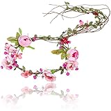 BESTE GESCHENKE - Bohemia floral Halo Kopfschmuck eignet sich für jeden Anlass, wie Festivals, Hochzeit, Party, Strand, Schnappschuss, etc. Diese Blume Haarband als Geschenk an Ihre Lieben, wie Liebhaber, Freundin, Ehefrau, Mutter, Tochter, Nichte, Ihre Freundinnen oder sogar Sie selbst