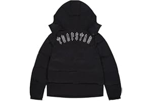 YIJEE YiLianDa Trapstar Doudoune Homme Hiver Blouson Capuche Trapstar London Unisexe Manteau Chaud avec Logo Imprimé Veste Légère Chaude XS-XL