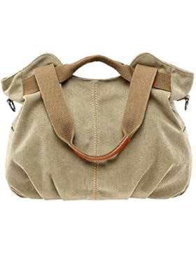 PB-SOAR Damen Vintage Canvas Handtasche Schultertasche Umhängetasche Henkeltasche 30 x 25 x 14cm(B x H x T)