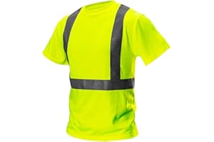 NEO TOOLS Profi Warnschutz T-Shirt Kurzarm Arbeitsshirt Arbeits warnshirt reflektierende Zonen Warnshirt Arbeitshemd orange oder gelb S-XXL