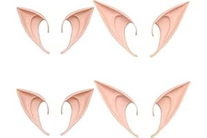 XUTONG 4 Pairs Latex Fairy Ears,Christmas Elf Ears Latex Elf Ears Pixie Ears,Pointed Elven Ears Dress Up Costume Accessories for Xmas,Halloween,Costume Anime Party