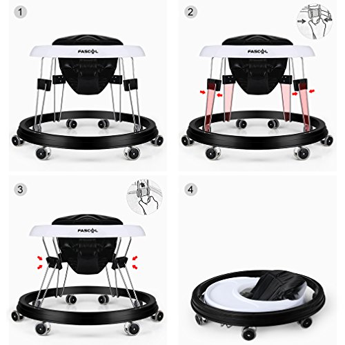 Fascol Kindestuhl Treppenstuhl Babystuhl Baby Laufwagen für das Erlernen faltbar und justierbar in der Höhe (40-42-44cm) - 3
