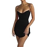 Siyova Abito da Donna Sexy Elegante Tinta Unita/Stampato Floreale Abito Corto Donna Senza Maniche Vestito Donna Estivo Casual
