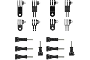 PLABBDPL Action Camera Braccio Girevole Regolabile, Accessori Attacco per GoPro Hero 10, 9, 8, 7, 6, 5, Xiaomi, Fusion, DJI Osmo, SJCAM, Asta GoPro Attacco Casco Moto (16 Pezzi)