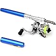 Doorslay Pen Fishing Rod Kit Mini Fishing Pole Pocket Pen Rod Set Fishing Rod Pen Portable Telescopic Fishing Rod with Spinning Reel Fishing Rod Reel Combo for Travel Saltwater Freshwater Sea