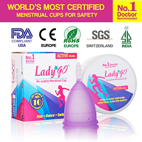 LADY GO - Reusable Menstrual Cup, Active Model (Large) RS.499 (44.00% Off) - Amazon