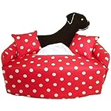 Boxer auf rot mit weißen Punkten - Handgefertigt