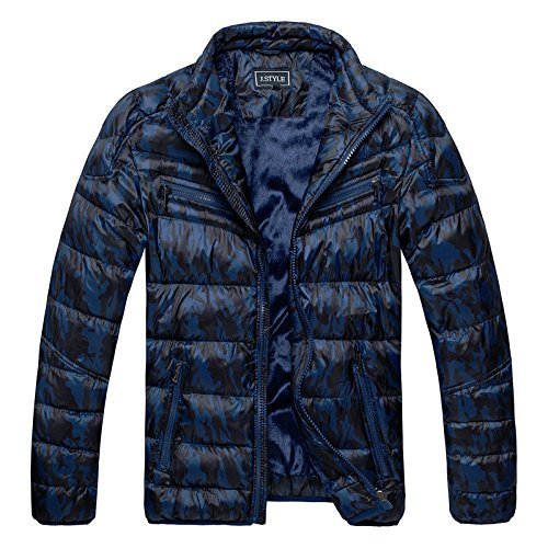 OZONEE Herren Winterjacke Sweatjacke Steppjacke Wrmejacke Jacke Camouflage Armee Militrstil Gesteppt Daunenjacke Sportjacke J.STYLE 3156 DUNKELBLAU XL