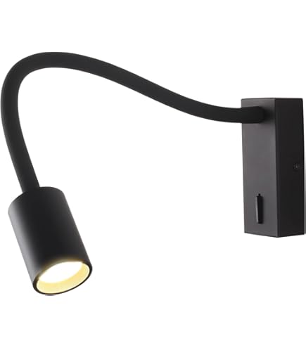 BRILONER - Leeslamp met USB-poort, aan-/uitschakelaar, draaibaar, stekker, wandlamp voor binnen, wandlamp, bedlamp, leeslamp, bedlamp, 50 cm hoog, mat nikkel