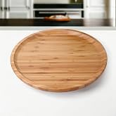 Deconox Bambu L&uuml;x Yuvarlak Servis 30 * 30cm, Sunumluk &amp; &Ccedil;erezlik Sunum Tabağı
