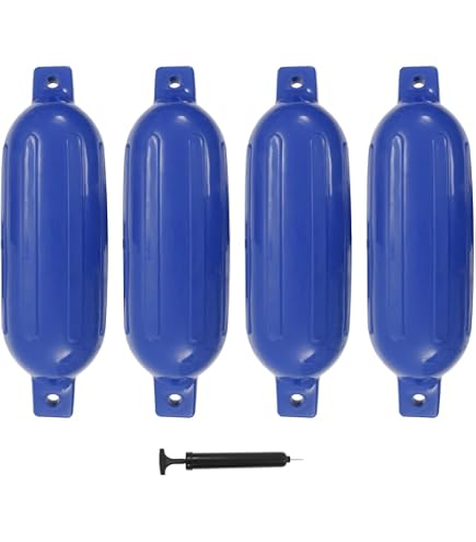 MOTIVEX Bootsfender Set – 4 Stück, 62x21 Cm, Aufblasbar Mit Ventiladapter Für KFZ-Pumpe