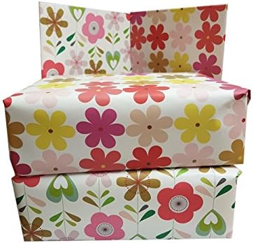 Wrapping Paper Floral Designs (4 Sheets - 2 Designs of Each)