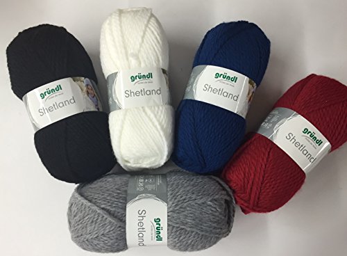 Gründl Wolle Shetland Farbe 10 – weiß – weiche Wolle zum Stricken & Häkeln 100g Knäuel - 2