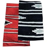 AMKA Westernpad rot | Pony Sattel Navajo Decke 26 x 26 Inch, 66 x 66 cm| Western Satteldecke für Ponysättel | Saddle Blanket