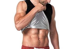 Nitoer Faja Reductora Adelgazante Hombre Neopreno Camiseta Reductora Compresion de Sauna Deportivo (Negro)