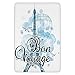 Produktbild Bathroom Bath Rug Kitchen Floor Mat Carpet,Going Away Party Decorations,Eiffel Tower Air Balloon Watercolor Bon Voyage Bird,Light Blue Black Blue,Flannel Microfiber Non-Slip Soft Absorbent