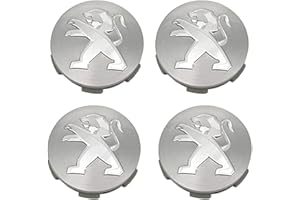 lvjiena 4 Piezas Coche Rueda Tapas Centrales para Peugeot 3008 307 408 308S 508L 4008 60mm, Tapacubos Tapas Llantas Centrales Impermeable Herrumbre Rueda Embellecedor Accesorios