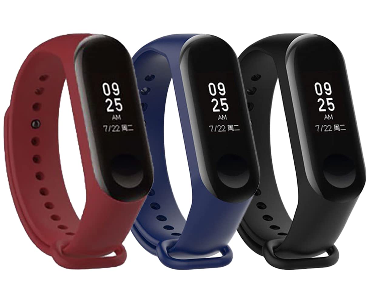 Estrenar Mi Band Strap 3 & 4 Wristband Original Soft Silicone Adjustable/Replacement Straps/Belt/Band for M3 & M4 with warrenty |Device not Included||Not Compatible with Mi Band 1/2|