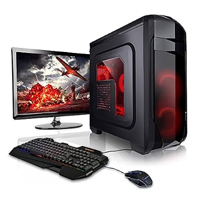 Megaport Super Méga Pack - Unité centrale pc gamer complet 8-Core AMD FX-8300 • Ecran LED 22" • Claviers de jeu et Souris • GeForce GTX 1050Ti • 16Go • 1To • Windows 10 ordinateur de bureau