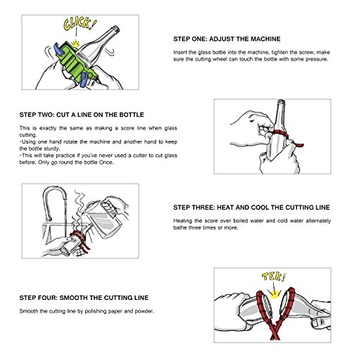 Glasschneider Bottle Cutter Flaschenschneider Schneidwerkzeug Glasflaschencutter Kupferstab Grün - 5