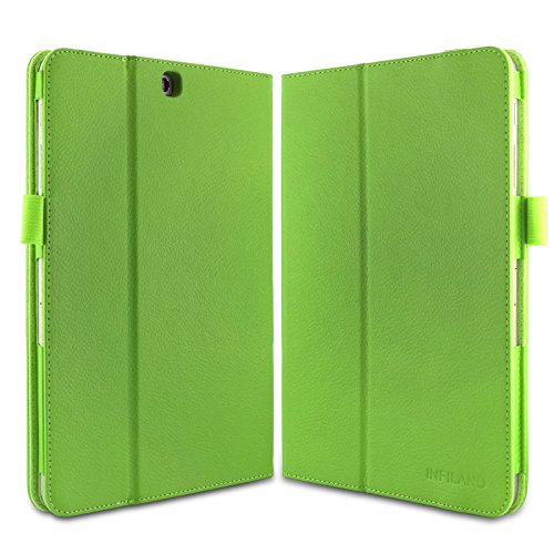 Infiland Samsung Galaxy Tab S2 9.7 Bluetooth Tastatur Hülle Keyboard Case – Slim Fit Kunstleder Stand Tasche mit Hochwertige Abnehmbar Drahtlos Bluetooth Tastatur für Samsung Galaxy Tab S2 T810N / T815N (9,7 Zoll) Tablet(QWERTZ Tastatur, Grün) - 2