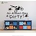 Produktbild cmdyz Wandtattoo Vinyl Motocross Aufkleber Go Ahead Spielen Schmutzige Moto Bike Für Jungen Raum Kunst Dekoration Motorrad Design Poster 93 * 57 cm