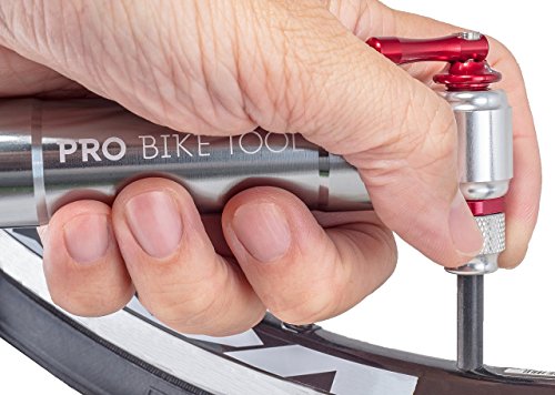 CO2 Kartuschenpumpe – Schnell und Einfach mit dem Pro Bike Tool Inflator – Presta und Schrader Ventil Kompatibel. Luftpumpe für Straßenfahrräder und Mountainbikes – Metall Lagerbehälter – Keine CO2 Kartuschen enthalten - 4