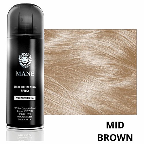 Mane Coloured Hair Thickening Spray MID BROWN 200ml