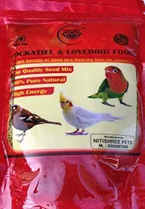 Nitishree? Premium Birds Food for Parrots, Conure, Cockatiel & Lovebird | Daily Birds Food Seed Mix-250gm