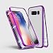 Produktbild Kompatibel für Samsung Galaxy S9 Hülle, Jonwelsy Metallrahmen Magnetische Adsorption Handyhülle mit eingebautem Magnetklappdeckel, Ultra Dünn Gehärtetes Glas Transparente Back Cover für S9 (Lila)