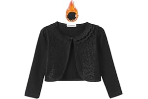 SMILING PINKER Niñas Cárdigan Manga 3/4 Chicas Encaje Bolero Comunión Fiesta