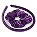 GIZZY® Ladies, Girls Purple Velvet Headband and Hair Scrunchy Set.