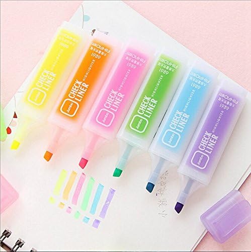 Pack of 6 Cute Novelty Candy Colors Highlighters Office School Supplies Students Children's Gift