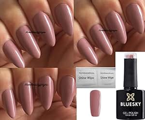 Bluesky DC72 Deep Fawn Nagellack-Gel – Soft Mauve Farbe, Für UV/LED-Lampen, 10 Ml + 2 Glanztücher