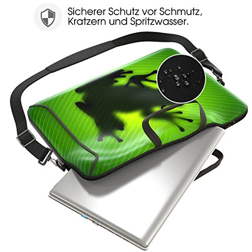 Sidorenko Designer Notebooktasche in zwei Größen erhältlich 15 Zoll &#8211; 15,6 Zoll / 17 Zoll &#8211; 17,3 Zoll // mit Tragegurt + Tragegriff inkl. Zusatzfach für Maus und Ladegerät an der Vorderseite der Tasche Laptoptasche Tragetasche Umhängetasche Bag - 4