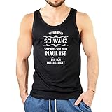 Herren Sprüche Trägershirt - Sexsprüche : Wenn dein Schwanz so groß ... -- Sprüche Ü18 Shirt Farbe: schwarz Gr: S Herren Sprüche Trägershirt - Sexsprüche : Wenn dein Schwanz so groß ... -- Sprüche Ü18 Shirt Farbe: schwarz Gr: S