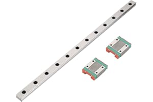 YANMIS Szyna liniowa MGN12 300 mm, szerokość 12 mm Szyna liniowa Miniaturowa szyna prowadząca Prowadnica liniowa + 2 klocki ślizgowe MGN12B