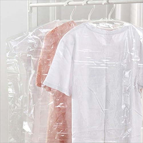 Webcajk Pack of 20 Clear Polythene Garment Cover Clothes Bags - 35" (90cm)