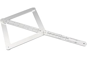 WALFRONT Buscador de Ángulo de Esquina Herramienta de Artefactos de Reliquias de Techo Transportador Cuadrado Regla de Medición de Ángulo de Inglete de Aleación de Aluminio Ajustable