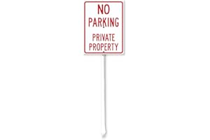 Geroclonup Yard Sign No Parking Private Property Sign with Stake Outdoor Yard Sign Rustproof Aluminum Metal Sign Fade Resistant Lawn Decoration for Outdoor 20x30cm