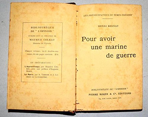 Pour Avoir Une Marine de Guerre